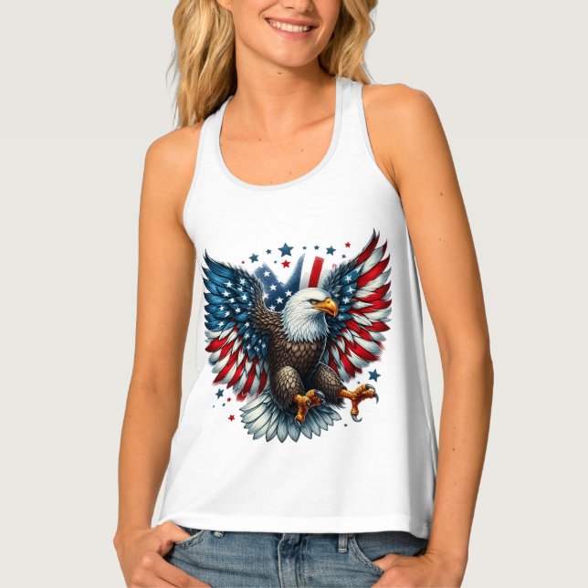 Womens Tank Top-Patriotic  (Front)