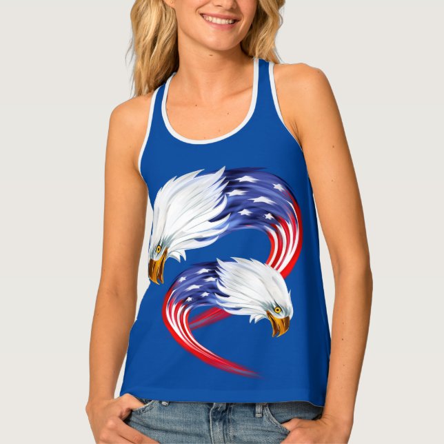 Womens Tank Top-Patriotic Eagle (Front)