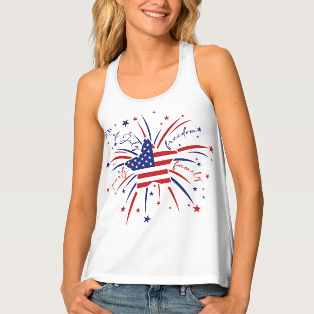 Womens Tank Top-Patriotic Fireworks (Front)