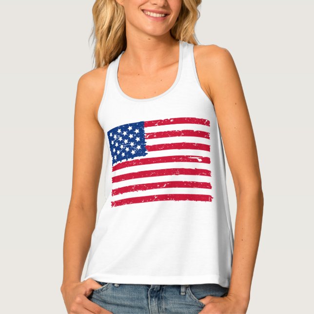 Womens Tank Top-Patriotic Flag (Front)