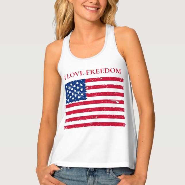 Womens Tank Top-Patriotic Flag (Front)