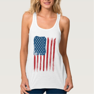 Women's Tank Top-Patriotic Flag Top