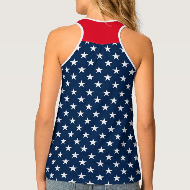 Womens Tank Top-Patriotic Stars (Back)
