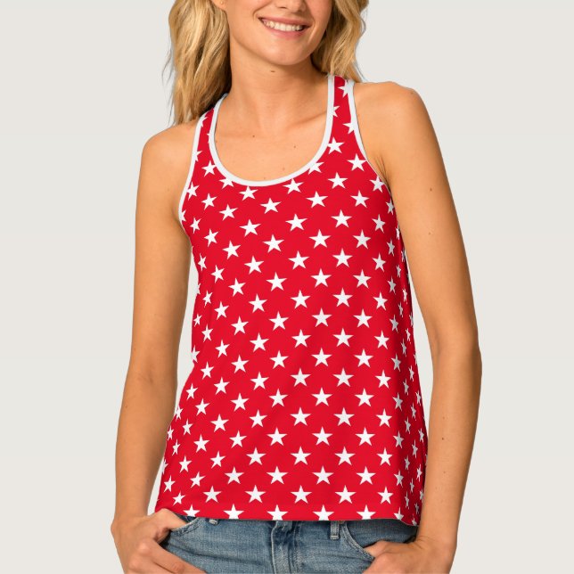 Womens Tank Top-Patriotic Stars (Front)