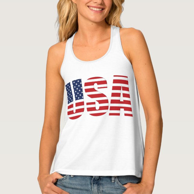 Womens Tank Top-Patriotic USA Top (Front)