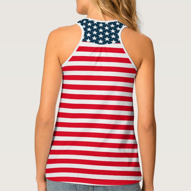 Womens Tank Top-Stars & Stripes Top (Back)