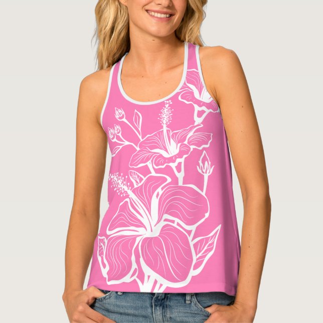 Womens Tank Top-Tropical Flowers (Front)