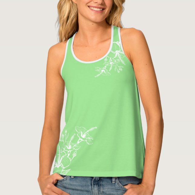 Womens Tank Top-Tropical Flowers (Front)