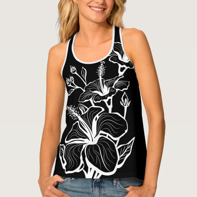 Womens Tank Top-Tropical Flowers (Front)
