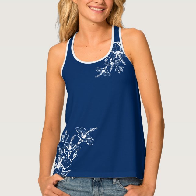 Womens Tank Top-Tropical Flowers (Front)