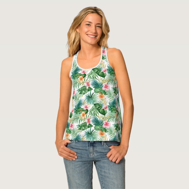 Women's Tank Top Tropical Print (Front Full)