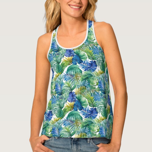 Women's Tank Top Tropical Print (Front)