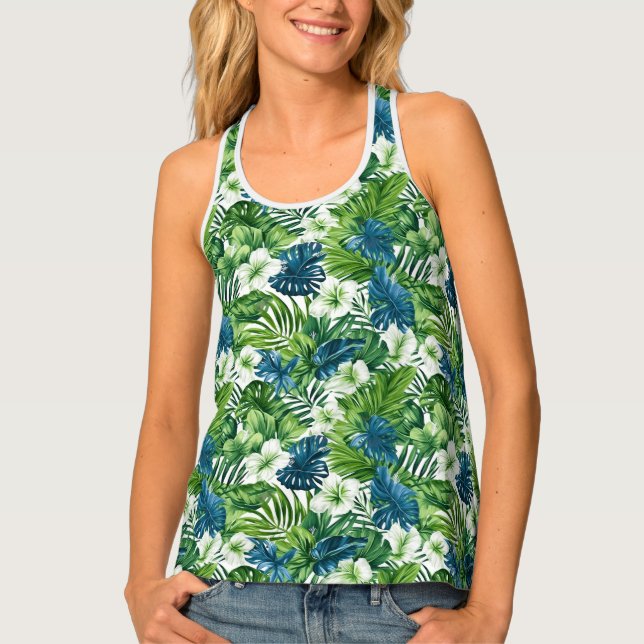 Women's Tank Top Tropical Print (Front)