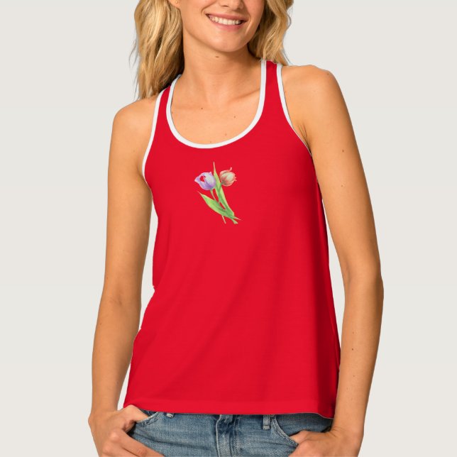 Women's Tank Top VEST ART&DESIGN TULIP STYLE  (Front)