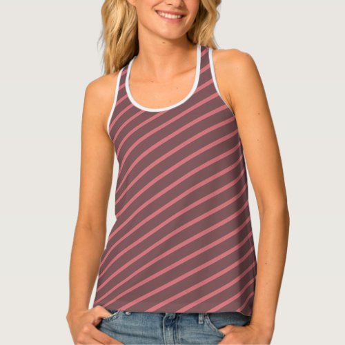 Womens Tank Top with candy cane stripes