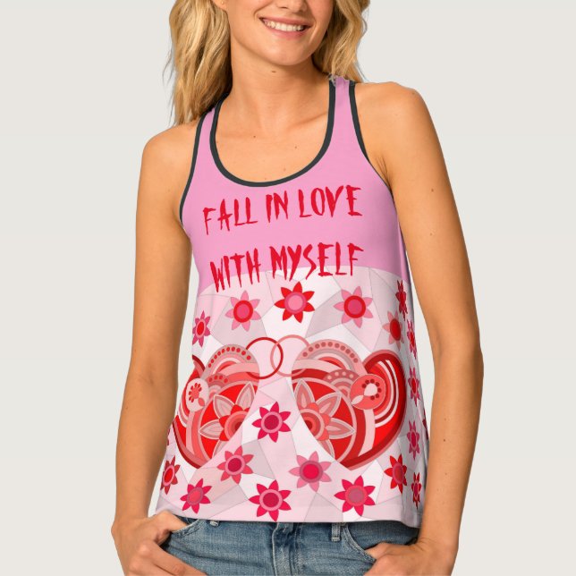 Women's Tank Top with HEARTS (Front)