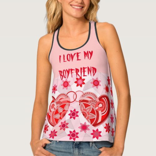 Womens Tank Top with HEARTS