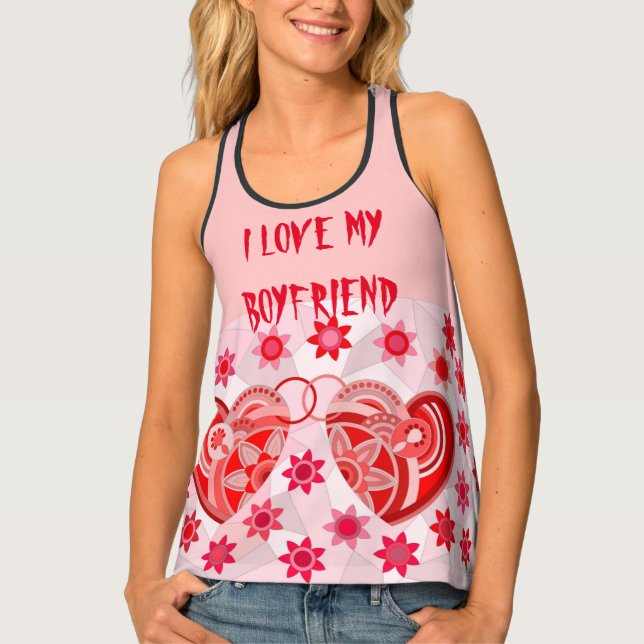 Women's Tank Top with HEARTS (Front)