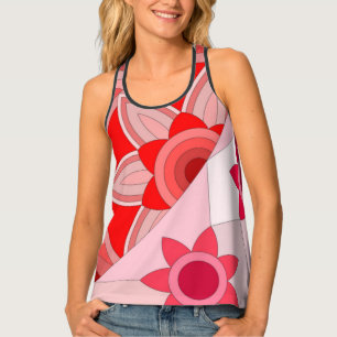 Women's Tank Top with hot red art
