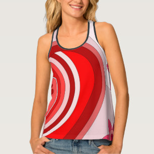 Women's Tank Top with hot red art