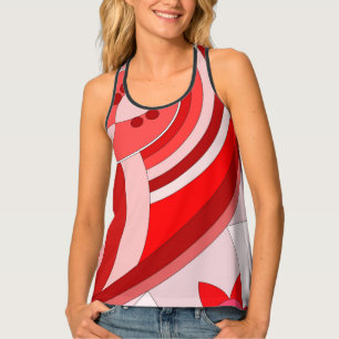 Women's Tank Top with hot red art