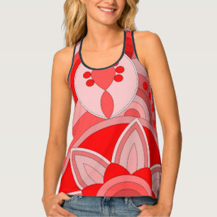 Women's Tank Top with hot red art