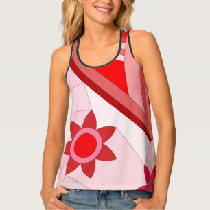 Women's Tank Top with hot red art
