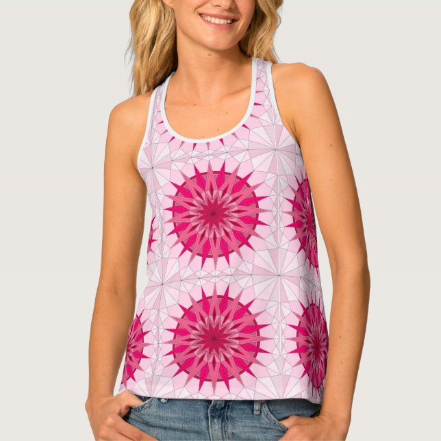 Women's Tank Top with lovely pink art (Front)