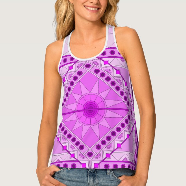 Women's Tank Top with lovely purple art (Front)
