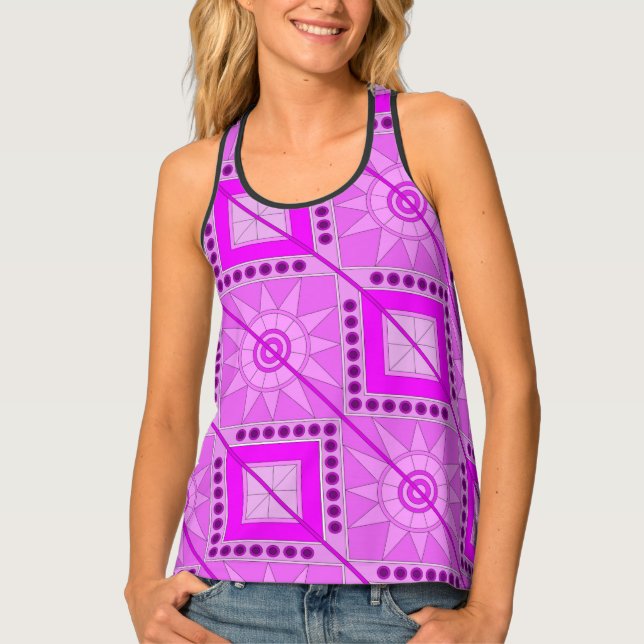 Women's Tank Top with lovely purple art (Front)