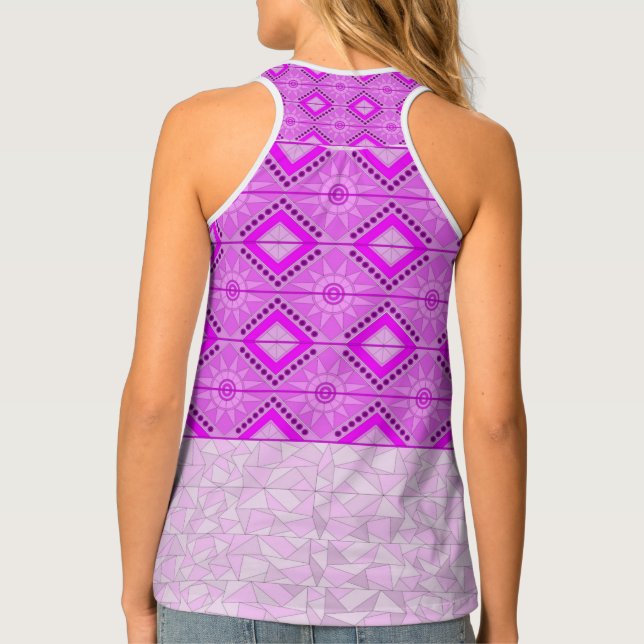 Women's Tank Top with lovely purple art (Back)