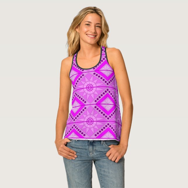Women's Tank Top with lovely purple art (Front Full)