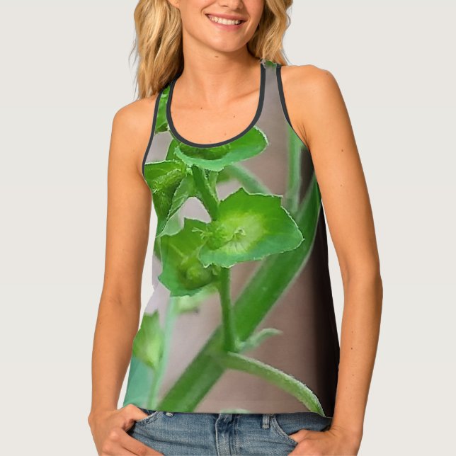 Women's Tank Top with nature flora  (Front)