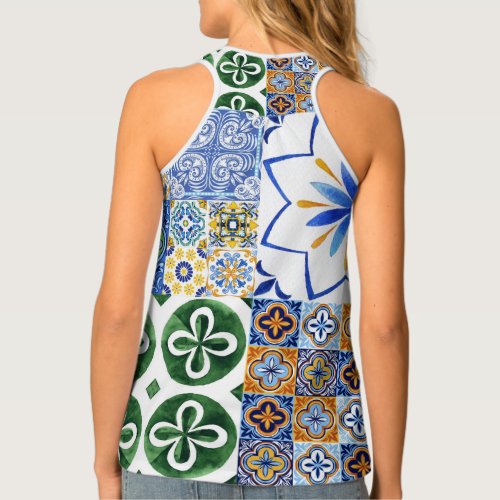 Womens Tank Top with pictures of Portuguese tiles