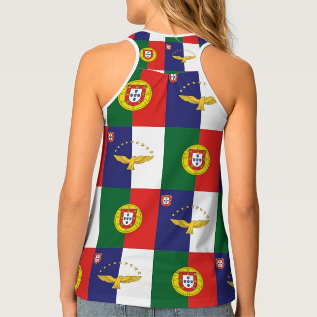 Women's Tank Top with Portugal and Azores Flags (Back)