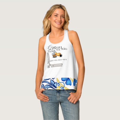 Womens Tank Top with Portuguese tiles and sayings