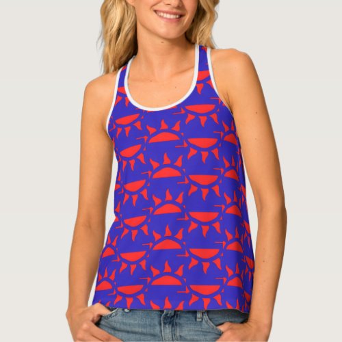 Womens Tank Top With sunset pattern Design 