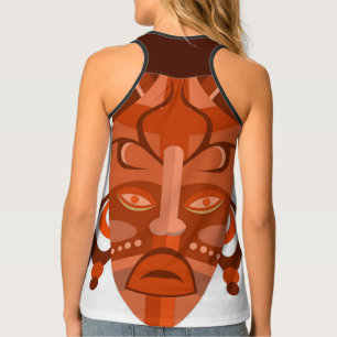 WOMEN'S TANK TOP WITH TRADITIONAL MASK DESIGN