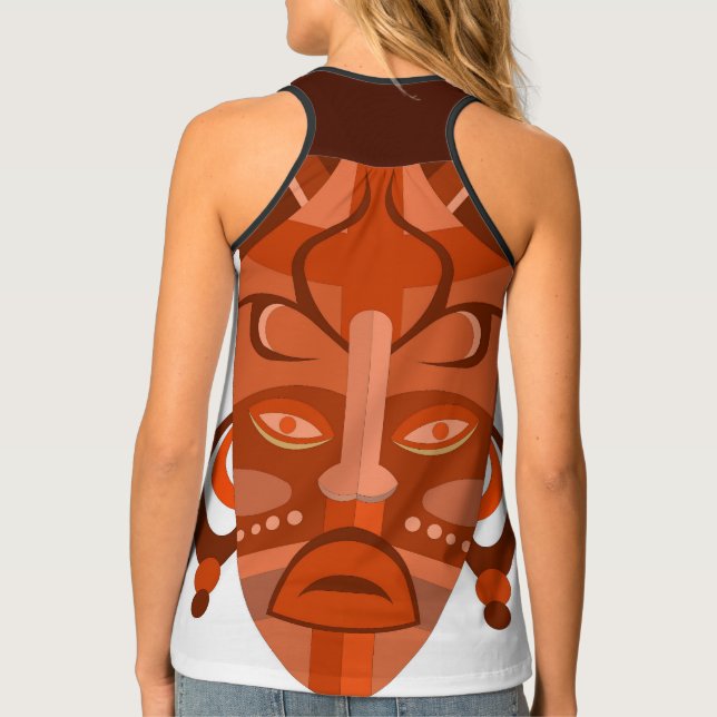 WOMEN'S TANK TOP WITH TRADITIONAL MASK DESIGN (Back)