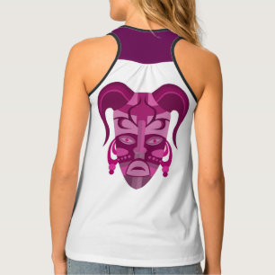 WOMEN'S TANK TOP WITH TRADITIONAL MASK DESIGN