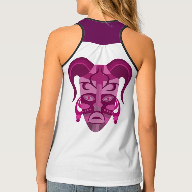 WOMEN'S TANK TOP WITH TRADITIONAL MASK DESIGN (Back)