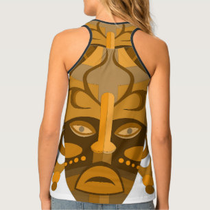 WOMEN'S TANK TOP WITH TRADITIONAL MASK DESIGN