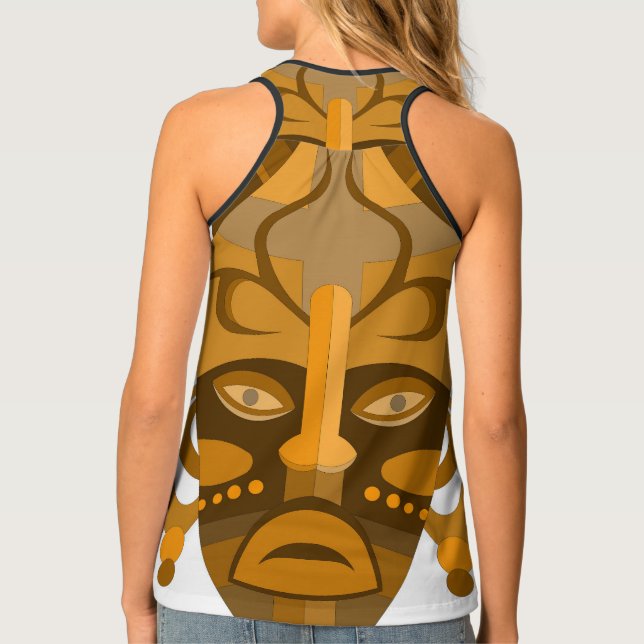 WOMEN'S TANK TOP WITH TRADITIONAL MASK DESIGN (Back)