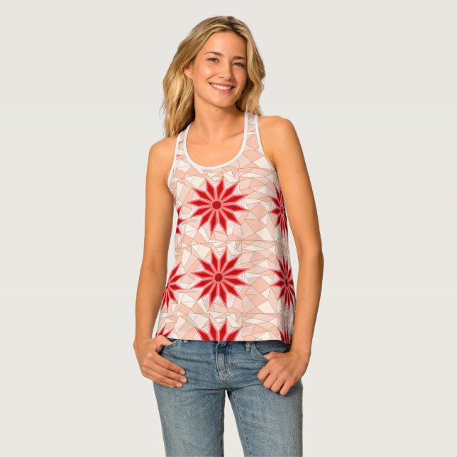 Women's Tank Top with warm red (Front Full)