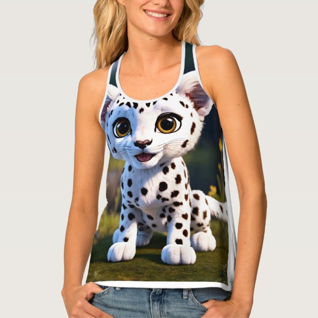 Women's Tank Tops cute Baby Lion print (Front)