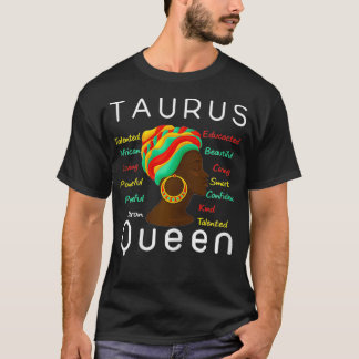 Womens Taurus Queen Afro Horoscope April 20  May 2 T-Shirt