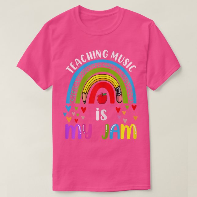 Womens Teacher Back To School Rainbow Teaching Mus T-Shirt (Design Front)