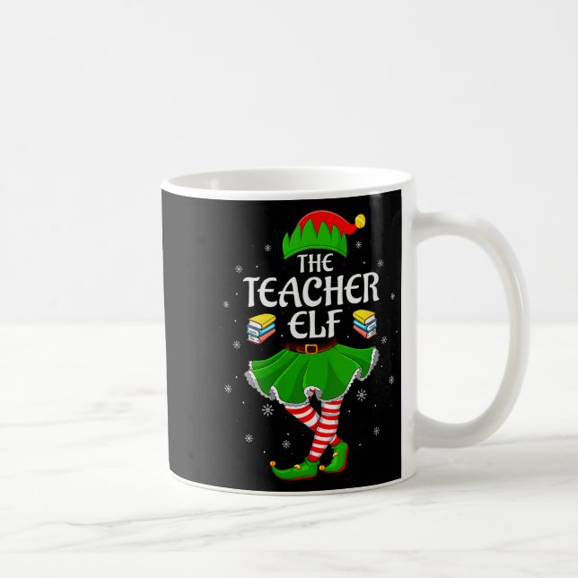 Womens Teacher Elf Christmas Family Girls Women El Coffee Mug (Right)