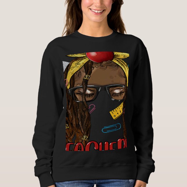 Womens Teacher Life Glasses Back To School Geograp Sweatshirt (Front)