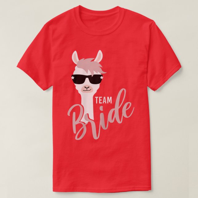 Womens Team Bride llama alpaca bachelorette party  T-Shirt (Design Front)